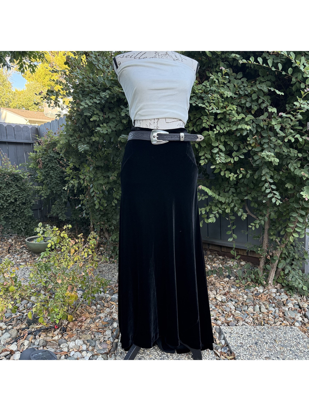 VTG 90s Silk & Velvet Skirt Polo Jeans Co RL Sz4 Witchy Western Boho Hippie